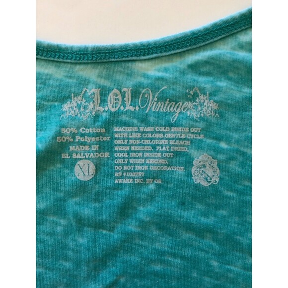 L.O.L. Vintage Tank Top Womens XL Mint Green Athletic exercise yoga - Picture 3 of 5